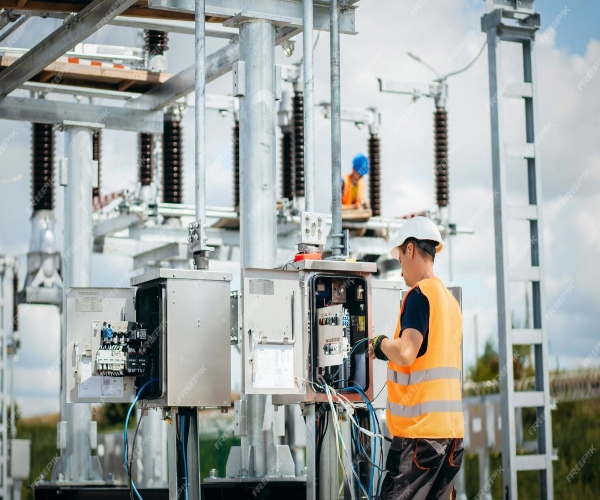 Equipo de TecniEléctrica trabajando en sitio de construcción